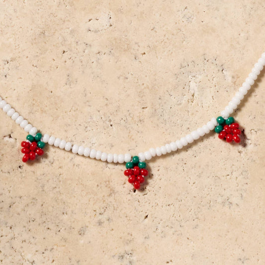Taja Strawberry Beaded Necklace