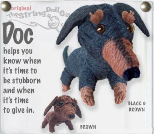 Keychain String Doll, "Doc the Dachshund"