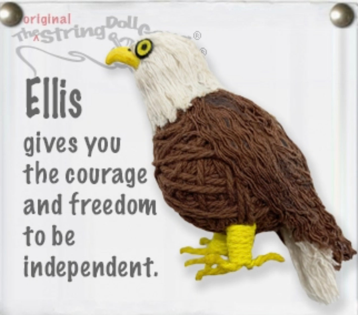 Keychain String Doll, "Ellis the Bald Eagle"