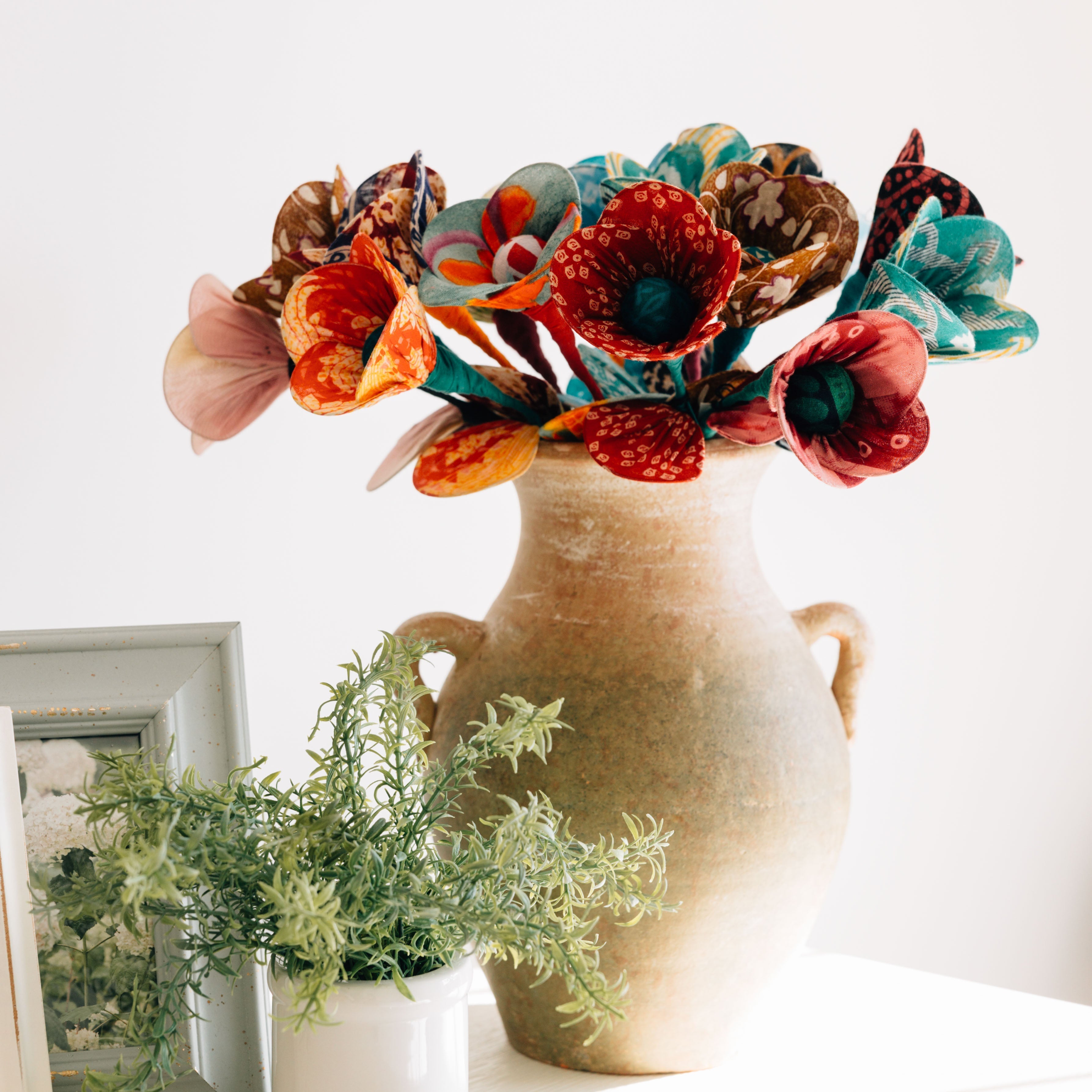 Recycled Sari Flower, Assorted