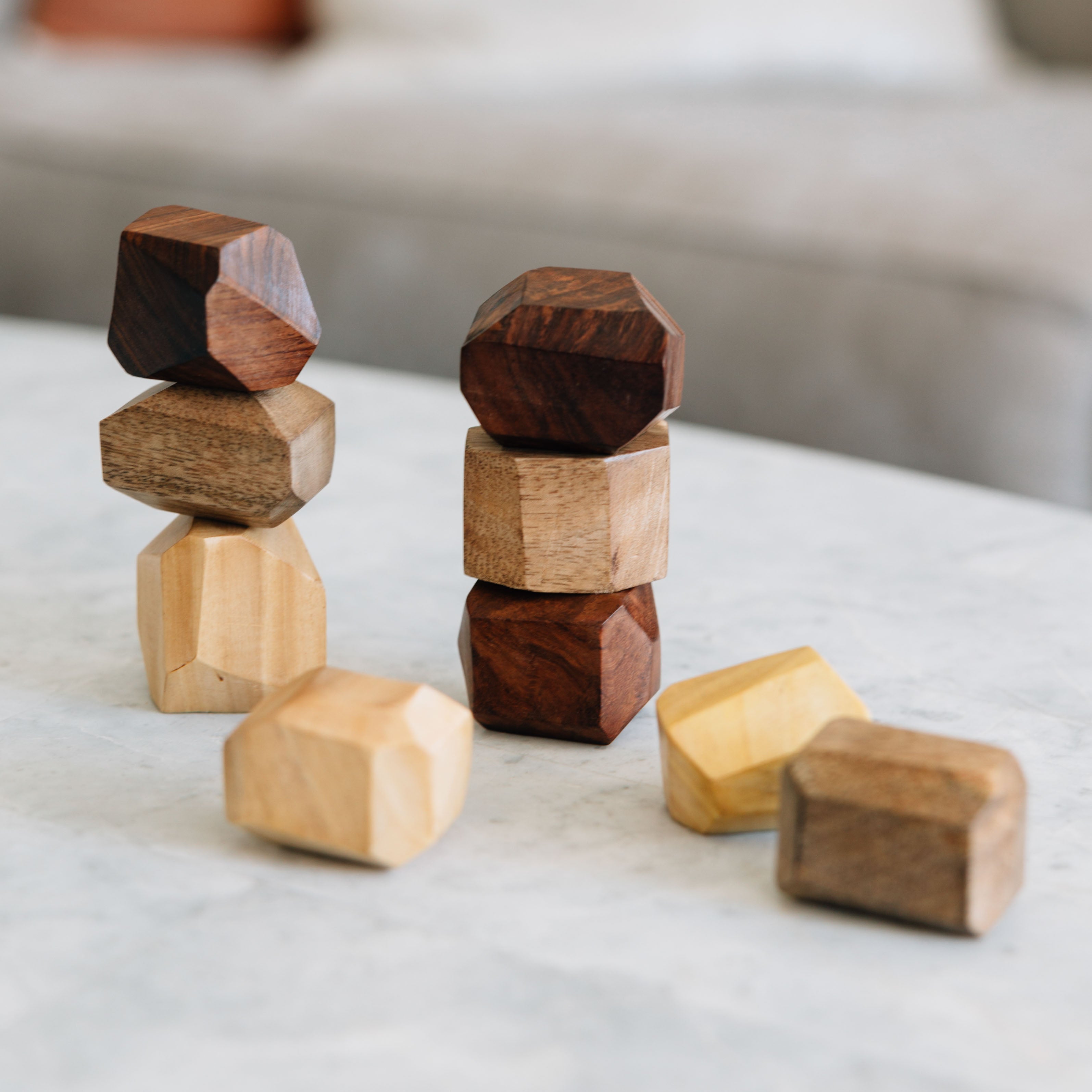 Balancing blocks S/9 asst wood/sheesham/cttn