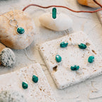Necklace crcls pend chrysocolla/strlg 23L grn/silv