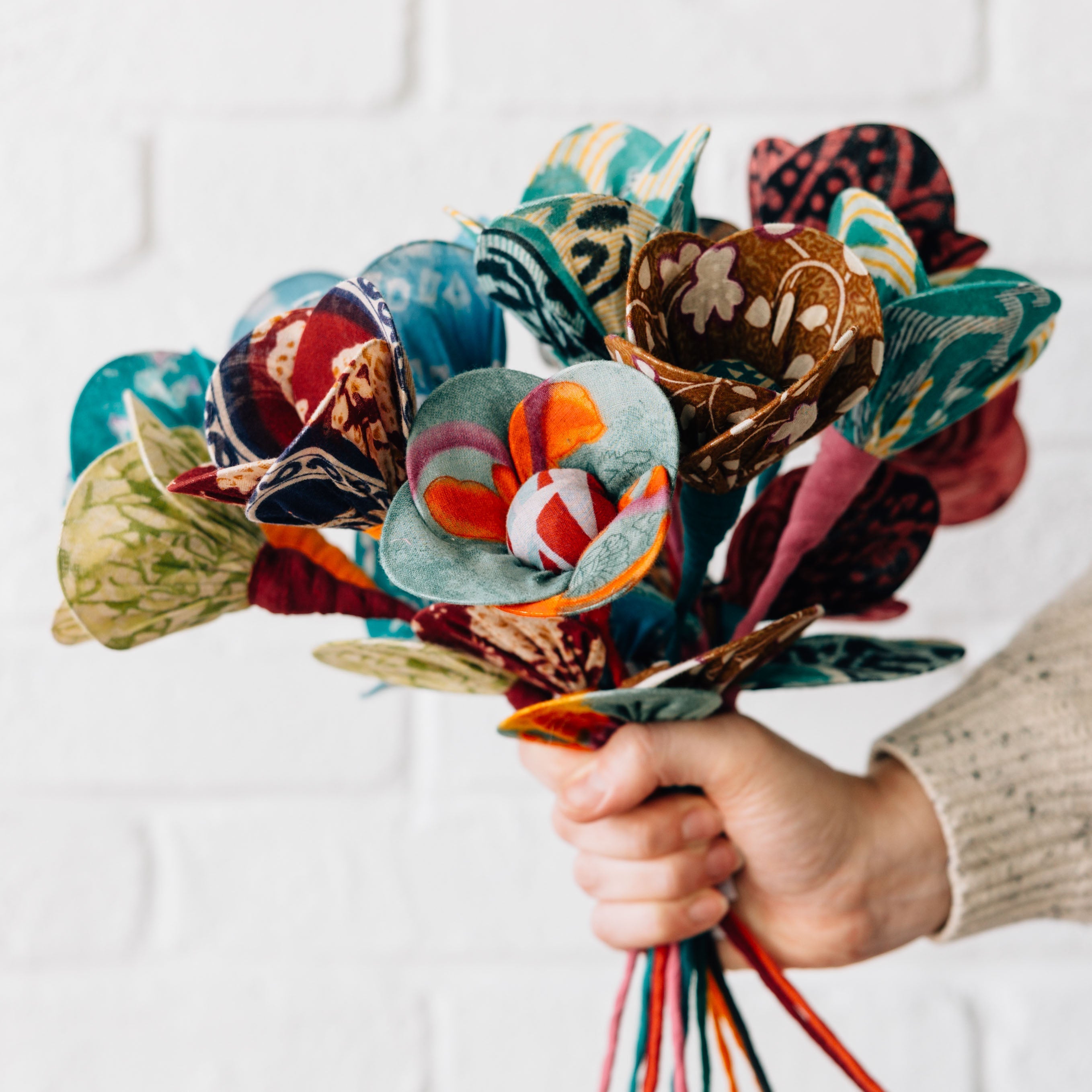 Recycled Sari Flower, Assorted