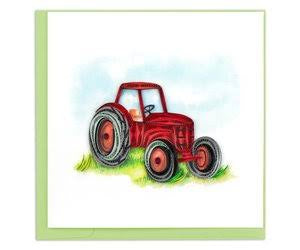 Quilled Greeting Card, “Red Tractor”