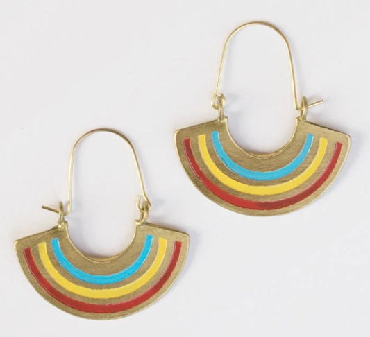 Earrings, "Petite Rainbow Gold"