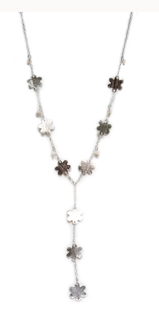 Necklace, "Petite Flower Lariat"