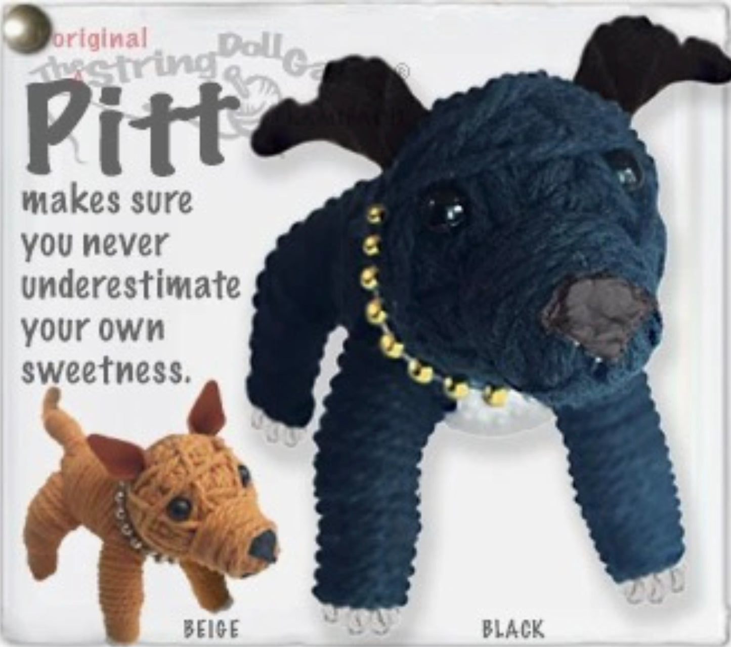 Keychain String Doll, "Pitt the Pitbull"