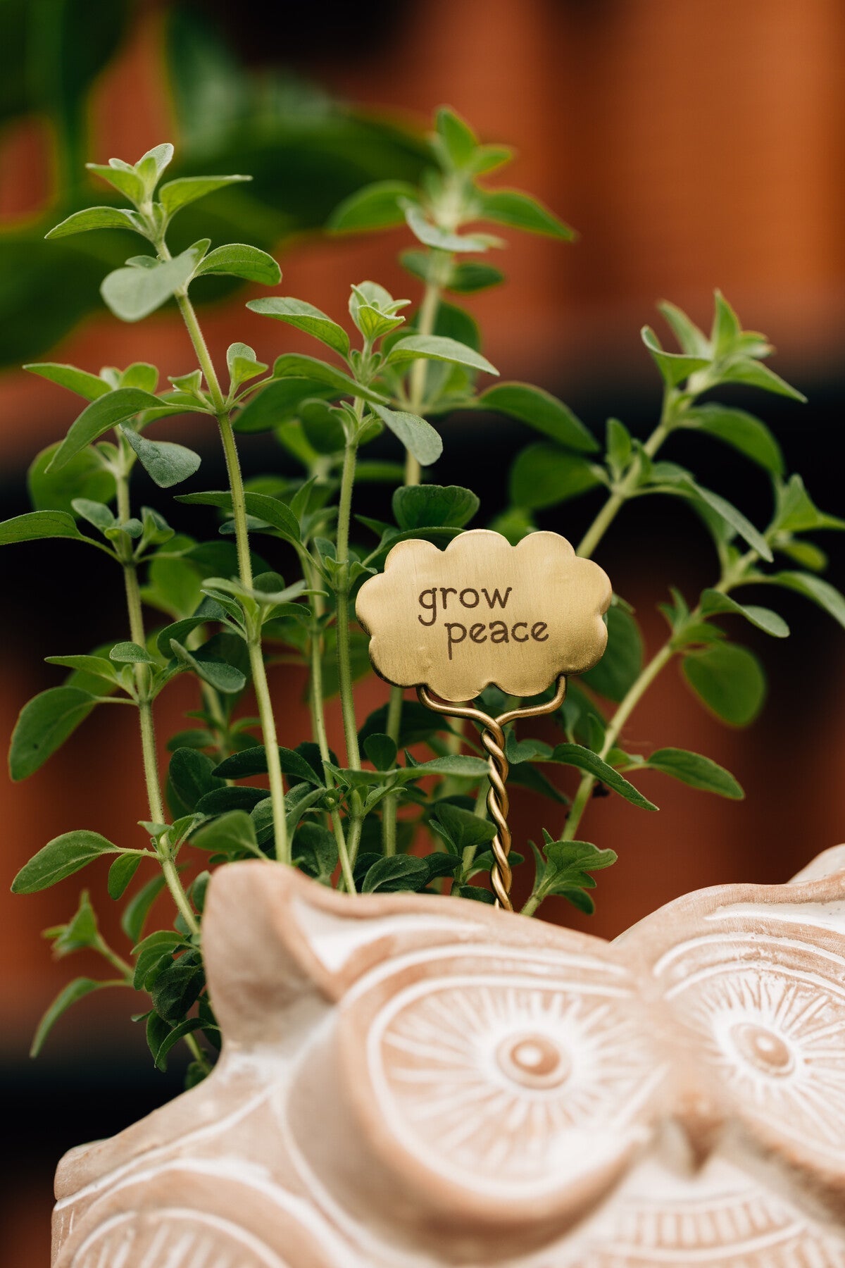 Plant markers S/2 meditation steel/br 6.5L brass