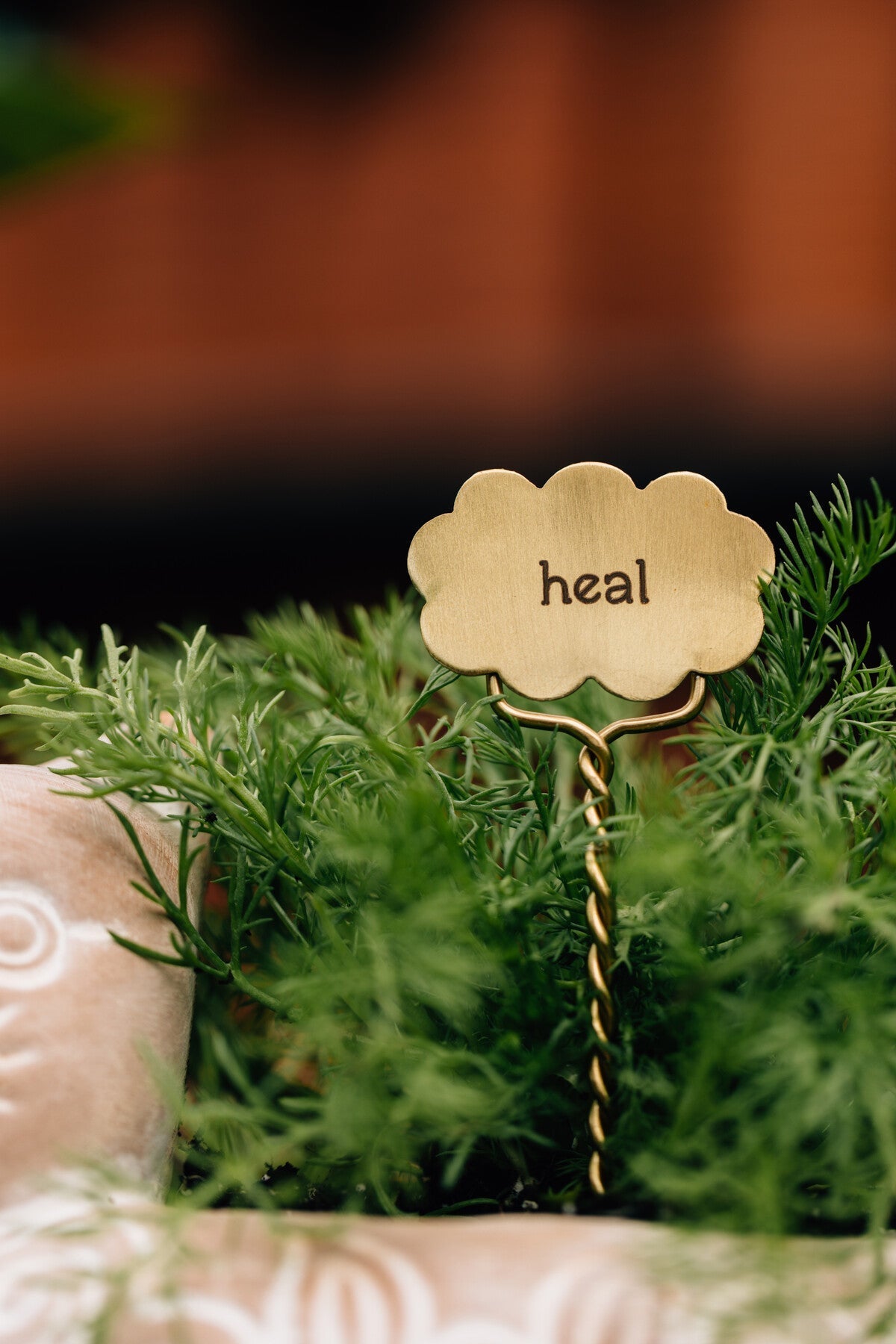 Plant markers S/2 rest steel/br 6.5L brass