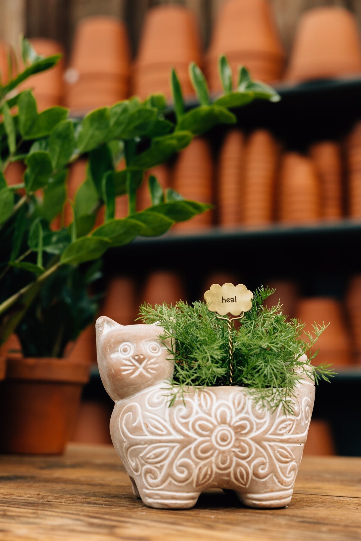 Plant markers S/2 rest steel/br 6.5L brass