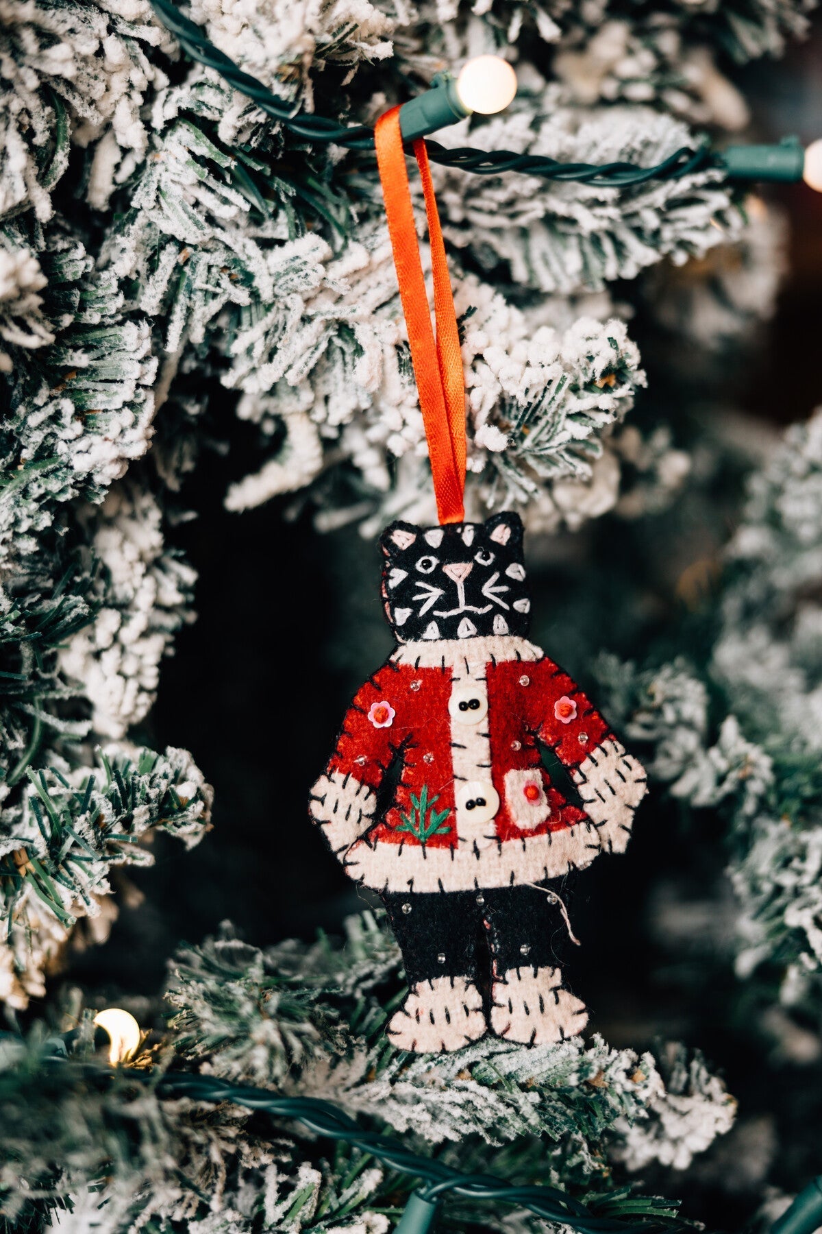 Ornament Santa Claws guy M/2 felt 4.5H red/blk/wht