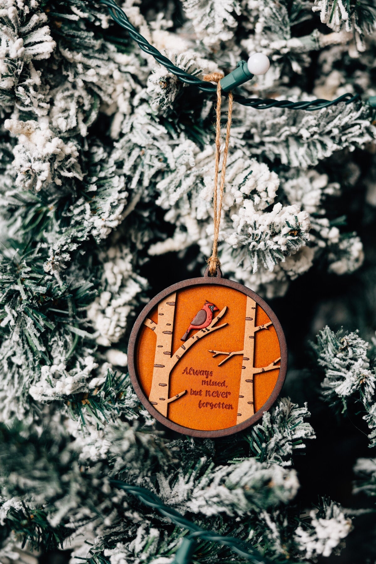 Ornament cardinal Not Forgotten M/2 MDF 3D brn/red