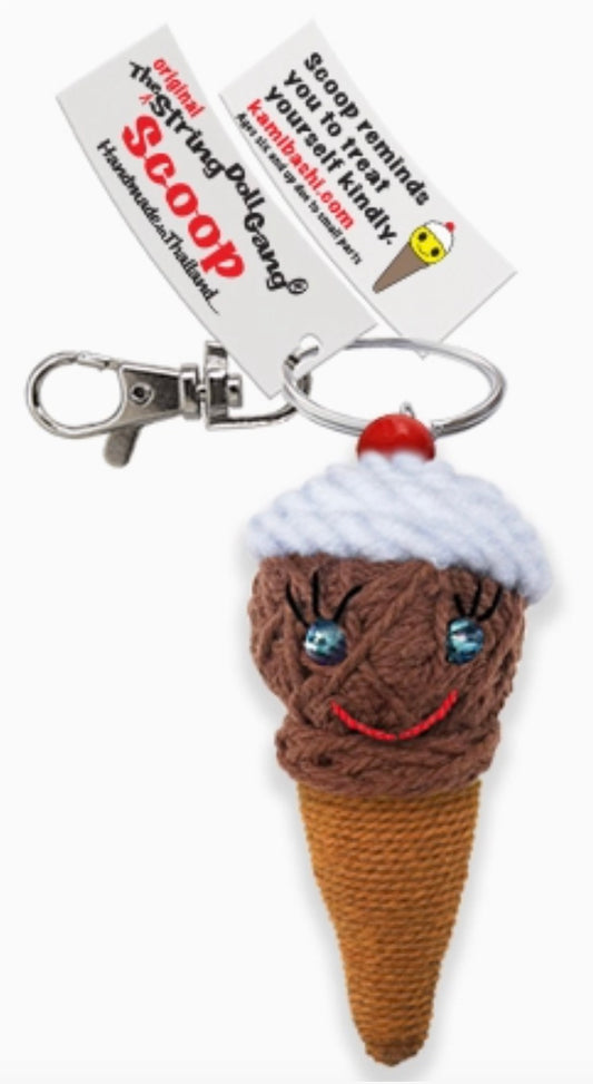 Keychain String Doll, "Scoop the Ice Cream Cone"