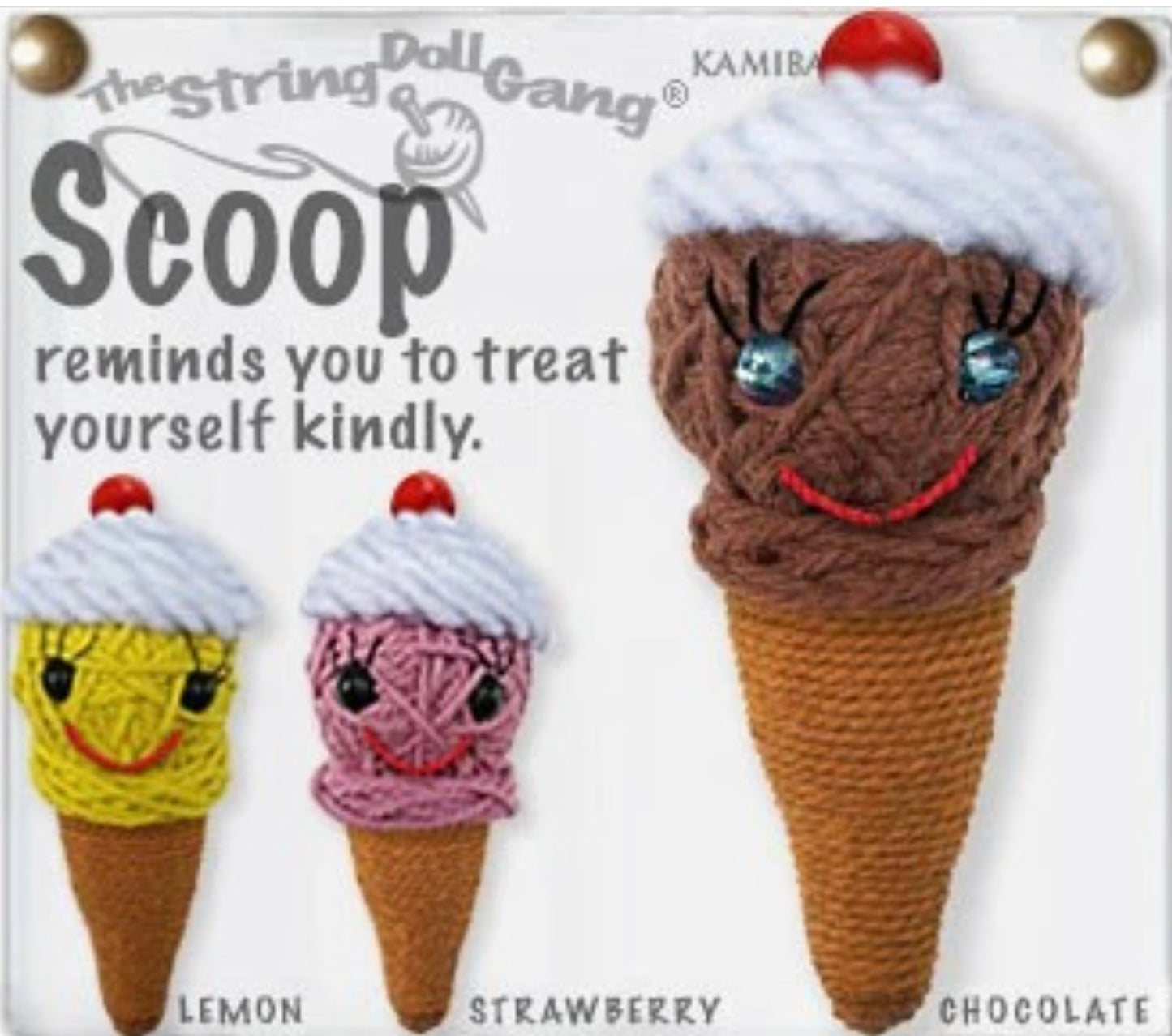 Keychain String Doll, "Scoop the Ice Cream Cone"