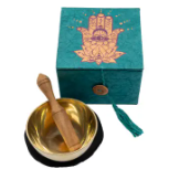 3" Meditation Singing Bowl, "Henna Hamsa"