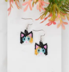 BEADED CAT HEAD EARRINGS ASSORTED