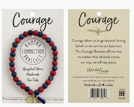 Stretch Bracelet, "Kantha Connection: Courage"