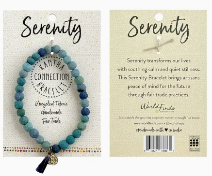Stretch Bracelet, "Kantha Connection: Serenity"