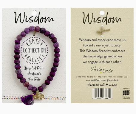 Stretch Bracelet, "Kantha Connection Bracelet: Wisdom"