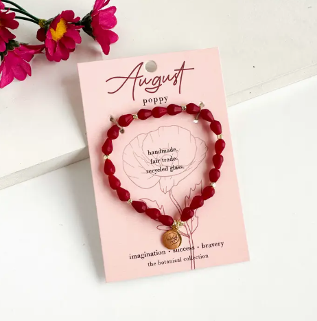 Stretch Bracelet, "Botanical Birth Month: August"