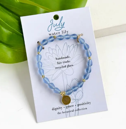 Stretch Bracelet, "Botanical Birth Month: July"