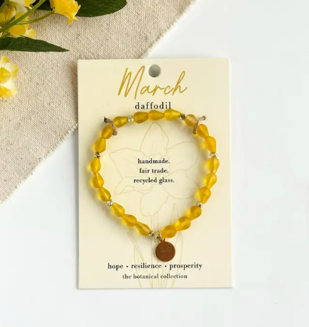 Stretch Bracelet, "Botanical Birth Month: March"