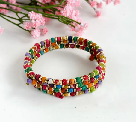 Kantha Milieu Wrap Bracelet