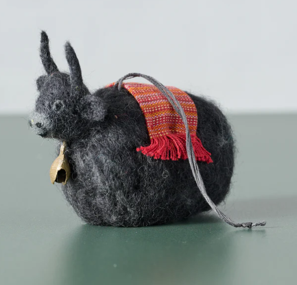 Felted Wool Yak Ornament