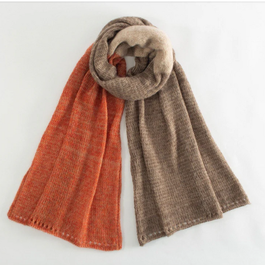 Orange Mocha Alpaca Shawl