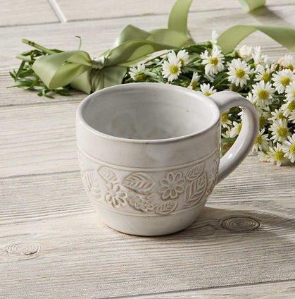 Pressed Blossom Ceramic Mug