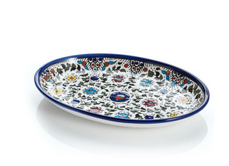 West Bank Ceramic Oval Tray, Blue