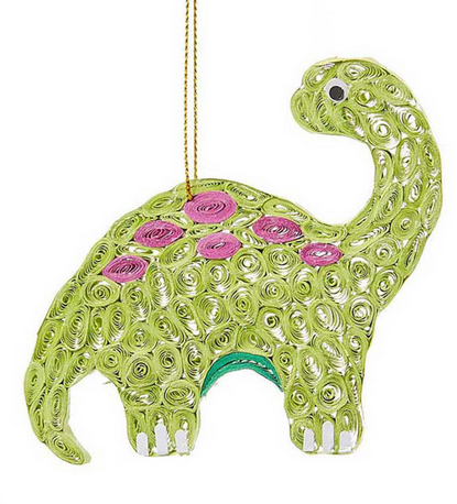 Quilled Brontosaurus Ornament