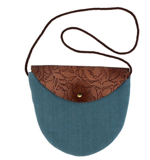 Shanthi Leather and Canvas Purse