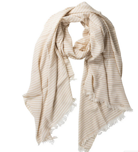 Nicely Neutral Striped Scarf