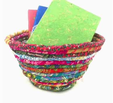 Silk Sari Wrapped Bowl/Basket, Small