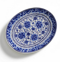 Ceramic Platter, Indigo Bloom