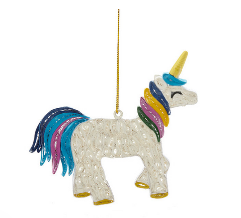 Quilled Ornament, Unicorn