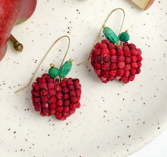 Earrings, Kantha Apple