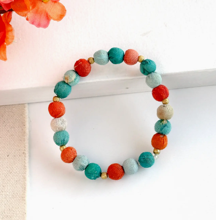 Strech Bracelet, Kantha "Capri Sonnet"