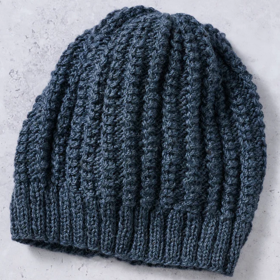 Winter Sky Ribbed Wool Hat