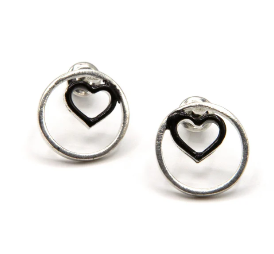 Earrings, "Heart Within" Studs