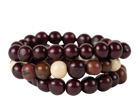 Resilience Beads Set/3 Tagua, Brown