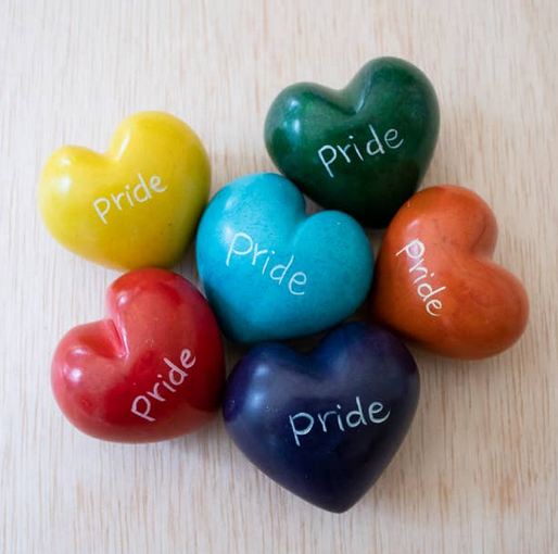 "Pride" Carved Stone Heart
