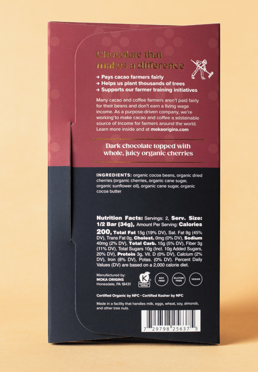 Single-Origin Dark Chocolate Cherry, 2.4oz Bar
