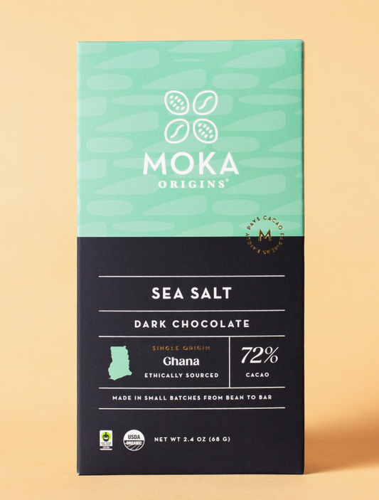 Single-Origin Dark Chocolate with Sea Salt, 2.4oz bar