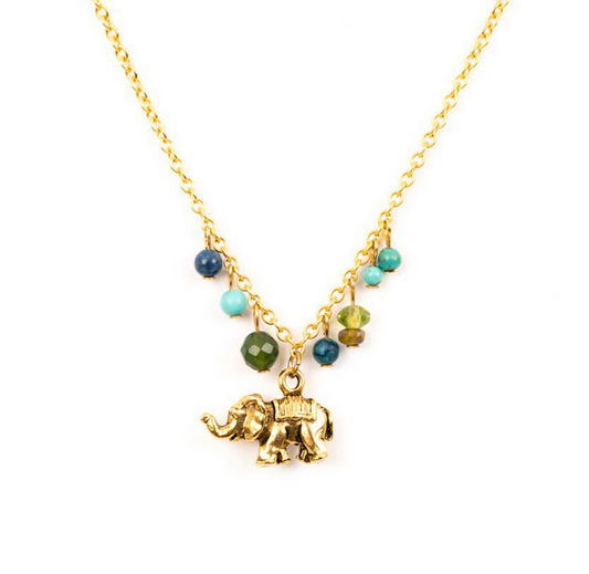 Necklace, Lucky Elephant and Stones