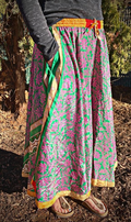 Skirt, Silk Sari w/Elastic Waist^