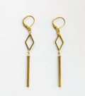 Earrings, Diamond and Bar