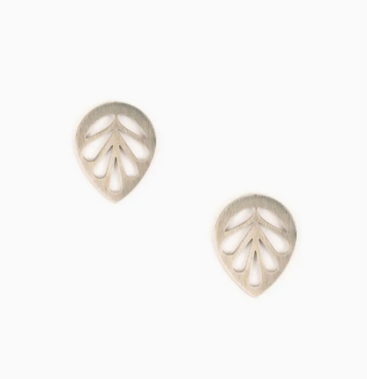 Earrings, Leaf Post