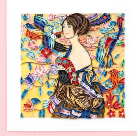 Artist Series Quilled Card - "Lady with Fan", Klimt
